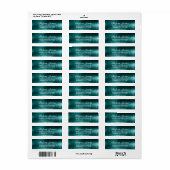 Chic Elegant Script Metallic Aquamarin Label (Vorne)