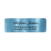 Chic Elegant Script Metallic Baby Blue Label (Vorne)