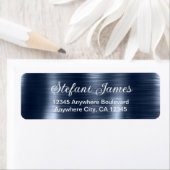 Chic Elegant Script Metallic Blue Navy Label (Insitu)