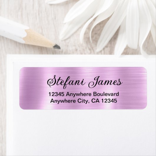 Chic Elegant Script Metallic Lilac Label (Insitu)