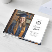 Chic Elegant Script School Emblem Graduation Party Gästebuch