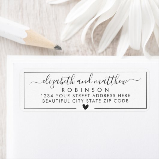 Chic Elegant Script Wedding Return Address Label (Insitu)