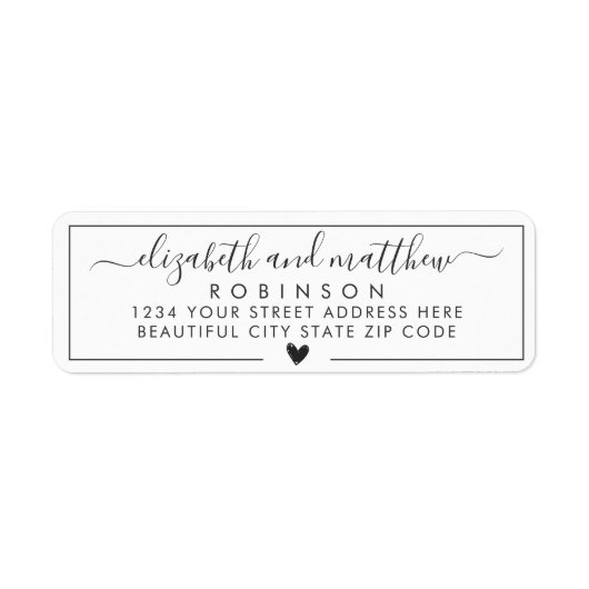 Chic Elegant Script Wedding Return Address Label (Vorne)
