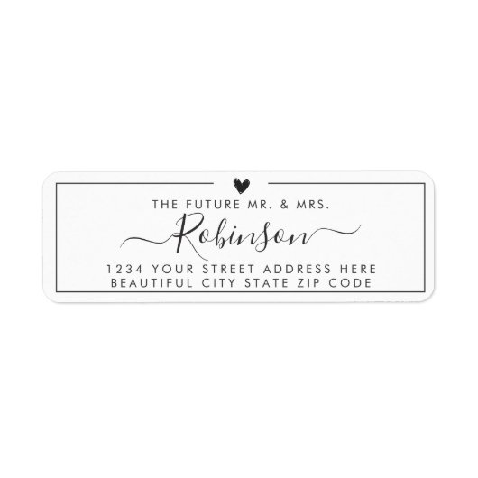 Chic Elegant Script Wedding Return Address Label (Vorne)