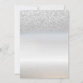 Chic Elegant Silver Glitzer Bokeh Verlobung Einladung (Rückseite)