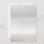 Chic Elegant Silver Glitzer Bokeh Wedding Einladung (Rückseite)