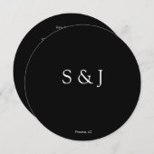 Chic Elegant Simple Black Modern Circle Minimalist Einladung (Vorne/Hinten)