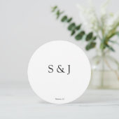 Chic Elegant Simple White Modern Circle Minimalist Einladung (Stehend Vorderseite)