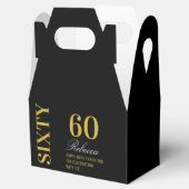 Chic Elegant Sixty Birthday Black & Gold Geschenkschachtel (Geöffnet)
