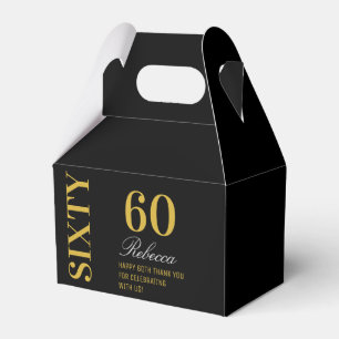 Chic Elegant Sixty Birthday Black & Gold Geschenkschachtel