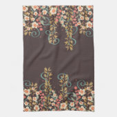 Chic Elegant Stilvolles Hübsches Blumenmuster Geschirrtuch (Vertikal)