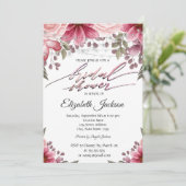 Chic Elegant String Lights Floral Brautparty Einladung (Stehend Vorderseite)