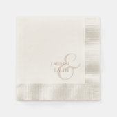 Chic & Elegant Taupe Script Wedding Serviette (Vorderseite)