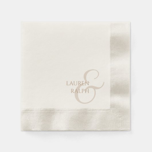 Chic & Elegant Taupe Script Wedding Serviette (Vorderseite)