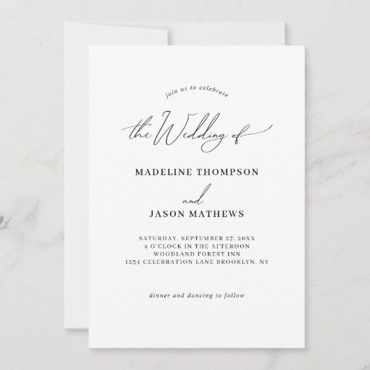 Chic Elegant The Wedding of Script Foto Wedding Einladung (Vorderseite)