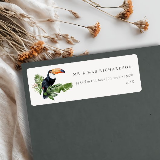 Chic Elegant Tropical Rainforest Toucan Adresse