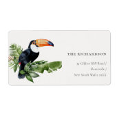 Chic Elegant Tropical Rainforest Toucan Adresse (Vorne)