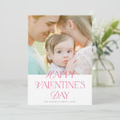 Chic Elegant Type Happy Valentine's Day Foto Feiertagskarte (Stehend Vorderseite)
