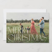 Chic Elegant Typografie Frohe Weihnachten Ein Foto (Vorderseite)