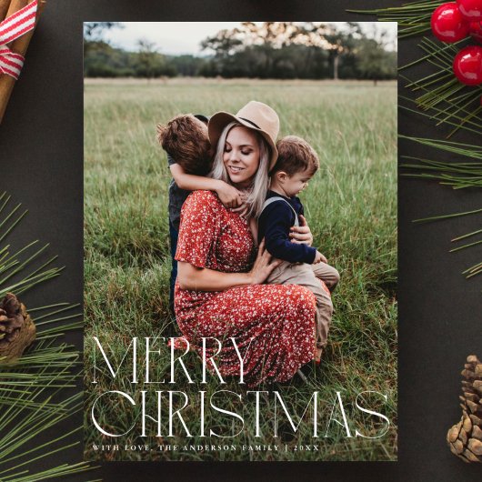 Chic Elegant Typografie Frohe Weihnachten Ein Foto