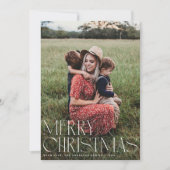 Chic Elegant Typografie Frohe Weihnachten Ein Foto (Vorderseite)