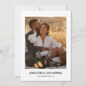 Chic Elegant Typografy Black Wedding Einladung (Rückseite)