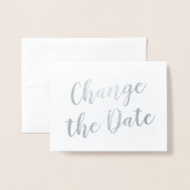 Chic Elegant verändern das Datum Hochzeit Silber Folienkarte