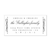 Chic Elegant Verzierte Script Wedding Rücksendeadr Gummistempel (Prägung)