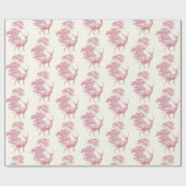 Chic Elegant Vintag rosa Hirsch im Wald Geschenkpapier (Flach)
