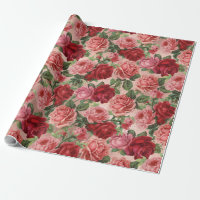 Chic Elegant Vintag Rosa Rote Rosen Blütenfarben