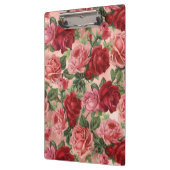 Chic Elegant Vintag Rosa Rote Rosen Blütenfarben Klemmbrett (Links)