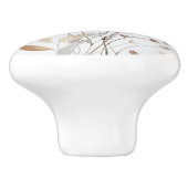 Chic Elegant Watercolor Navy Blue Blume Floral Keramikknauf (Seitenansicht)