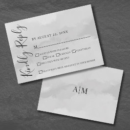 Chic Elegant Watercolor Wedding RSVP Response Card Karte