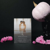 Chic Elegant Wavy Black Abstrakt Foto Hochzeit