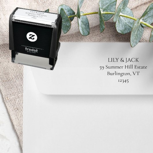 Chic Elegant Wedding Address Label Permastempel