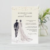 Chic Elegant Wedding Einladung (Stehend Vorderseite)