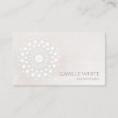 Chic Elegant White Circle Logo White Cosmetologe Visitenkarte (Vorderseite)