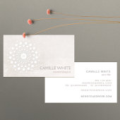 Chic Elegant White Circle Logo White Cosmetologe Visitenkarte