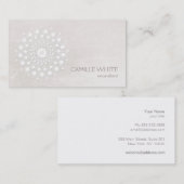 Chic Elegant White Circle Mandala Ivory Visitenkarte (Vorne/Hinten)