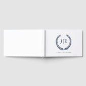 Chic Elegant Wreath Monogram Wedding Gästebuch (Voll)