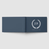 Chic Elegant Wreath Monogram Wedding Gästebuch (Voll)