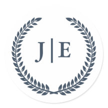 Chic Elegant Wreath Monogram Wedding