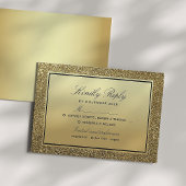 Chic Elegante Black and Gold Wedding RSVP Karte