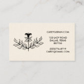 Chic Elegante Black Lily Line Zeichnend CUSTOM Visitenkarte (Rückseite)