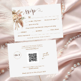 Chic elegante Blumen Hochzeit RSVP QR Code-Karte Einladung