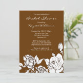 Chic Elegante Blumenbraun Dusche Einladung Brow (Stehend Vorderseite)