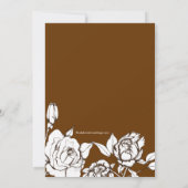 Chic Elegante Blumenbraun Dusche Einladung Brow (Rückseite)