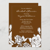 Chic Elegante Blumenbraun Dusche Einladung Brow (Vorne/Hinten)