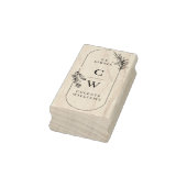 Chic Elegante Botanische Ex Libris Initialen Name Gummistempel (Stempel)