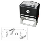 Chic Elegante Botanische Ex Libris Initialen Name Permastempel (Beispiel)